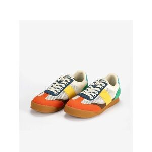 Bobo Chosee Kids Multicolor Retro Canvas Sneakers - Orange, Yellow & Green